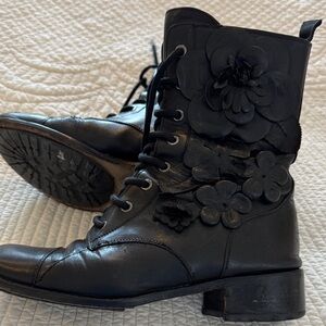Vintage Valentino floral leather boots